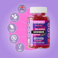 Nutrigums Women's Vitality Multivitamins & Probiotics Gummy | Contains 19 Active Nutrients | Mixed Fruit Flavour | 60 Vegan Gummies | Gut, Bones, Energy, Hair, Skin, Vision & Immunity by NUTRIGUMS®