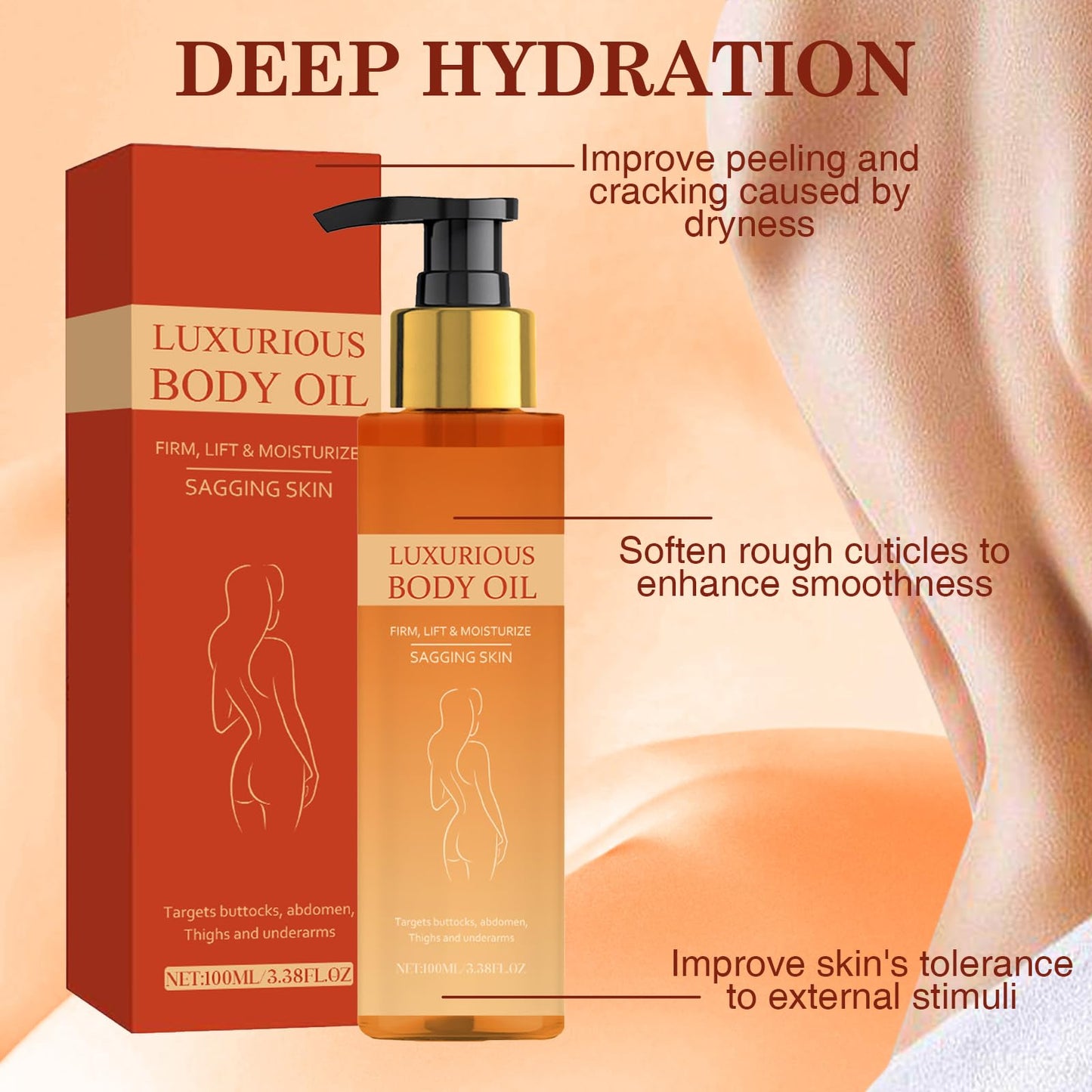 Ninnyi Magic Body Oil Firming, After Shower Magic Luxury Body Oil for Skin Tightening & Hydrating (100ml)