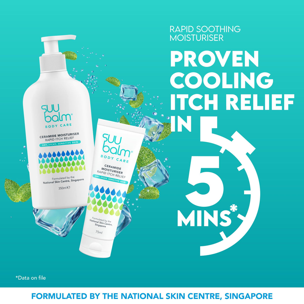 Suu Balm Fast Itching Relief Cream, Anti Itch Lotion for Sensitive Skin, Eczema, Psoriasis & Extreme, Very Severe & Dry Skin, Derm Formula, Menthol & Ceramides (350ml)