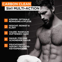 L’Oréal Paris men expert L'Oréal Men Expert Carbon Clean Shower Gel Cleanses Sensitive Men Skin (Face, Body and Hair) Moisturises Masculine Spicy Fragrance (1 x 300 ml)