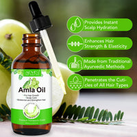 WeiWeiLa Amla Hair Oil, Amla Oil for Hair Growth, 100% Natural Indian Amla Hair Oil for Strong, Long & Thick Hair, Nourishes Scalp, Promotes Hair Growth, Controls Hair Fall, 60ML