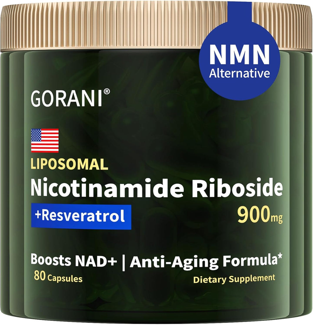 NAD+ Supplement 900mg - Nicotinamide Riboside and NMN for Boosting Cellular Energy & Anti-Aging (80 Count)