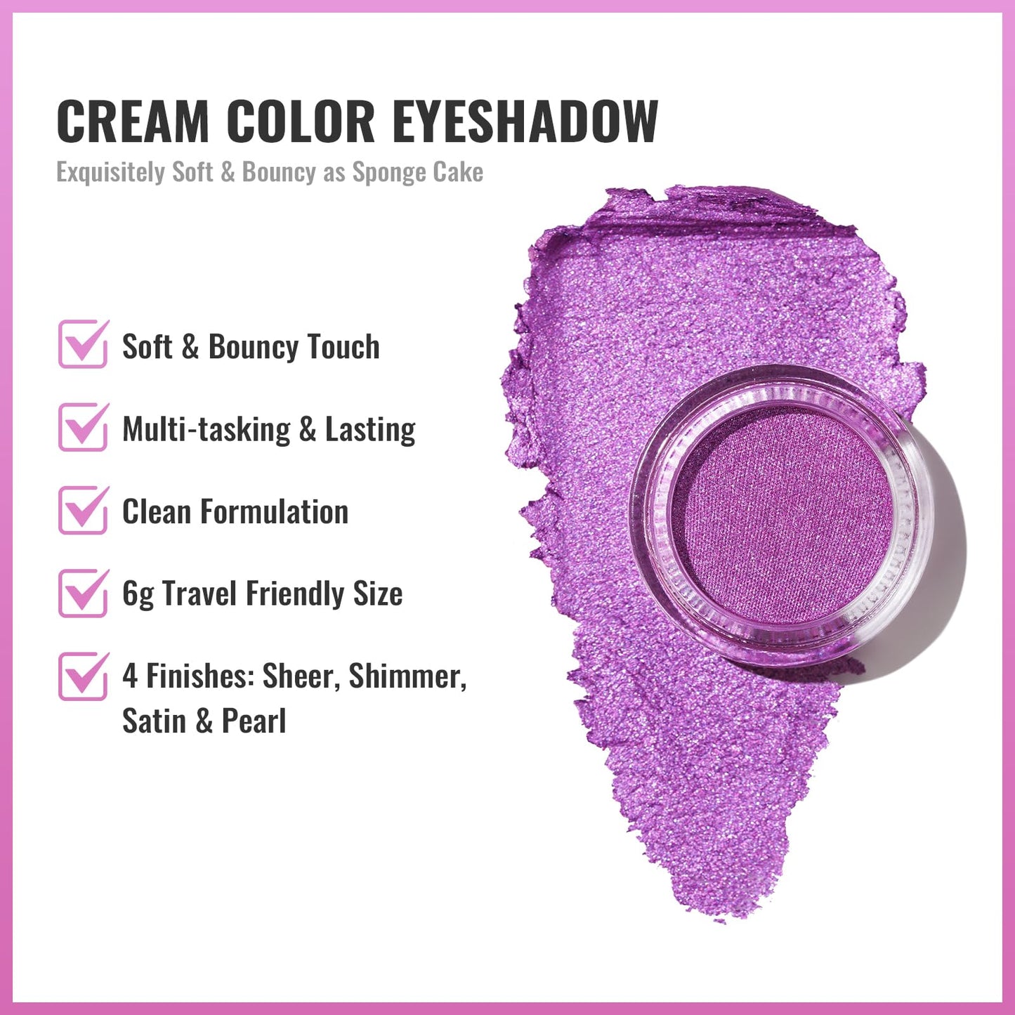 Oulac OULAC Cream Eyeshadow, Glitter Purple Eyeshadow, Holds Makeup For 12 Hours +, Waterproof and Sweatproof, Crease Resistant, Vegan | 06g, Well-dressed (13)