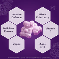 Sambucol Natural Black Elderberry Kids Chewable Teddies| Vitamin C | Immune Support Supplement | 60 tablets