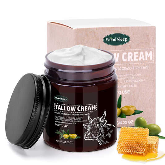 Samkeen Beef Tallow, Beef Tallow and Honey Balm for Skin, Tallow Honey Skin Balm, Raw Honey Balm for Face and Body Skin Moisturizing Cream for All Types Skin