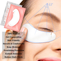 Lanjue 60 Pairs Under Eye Gel Pads, Pink Lint Free Eyelash Extension Pads with Tweezer Eye Patches Eyelash Lash Extension Lint Patches for Eyelash Extensions