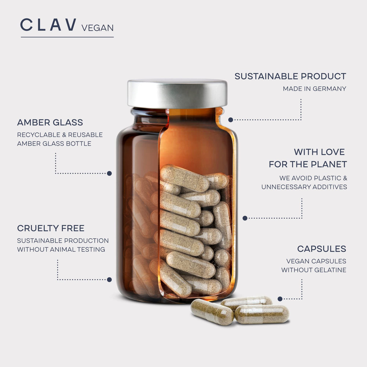 CLAV Citrus Bioflavonoids Complex with Diosmin Hesperidin and Naringin - Flavonoids Supplement Made from Bitter Orange and Grapefruit Extract - Circulation Booster - 60 Capsules - Made in Germany