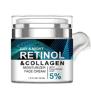 QEUTKEZS Advanced Retinol Collagen Cream for Face with 5% Hyaluronic Acid Anti-Aging Retinol Cream Anti-Wrinkle Reduce Fine Lines Lifting and Firming Cream 24-Hour Facial Care Suitable For Most Skin Types 50ml