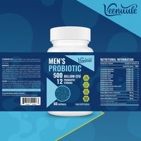 Veenuule 500 Billion CFU Probiotics for Men, 12 Diverse Strains Probiotics for Gut Health with Cranberry, Turmeric, Goji, for Digestive, Bloating & Immune Health, Shelf Stable (60 Count (Pack of 3))