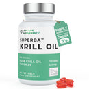 LOVE LIFE SUPPLEMENTS Krill Oil Omega 3 Capsules High Strength 1000mg | Sustainably Fished in Antarctic | 60 Red Softgels | Joint Care Supplements | with Powerful Antioxidant Astaxanthin and Phospholipids for Absorption