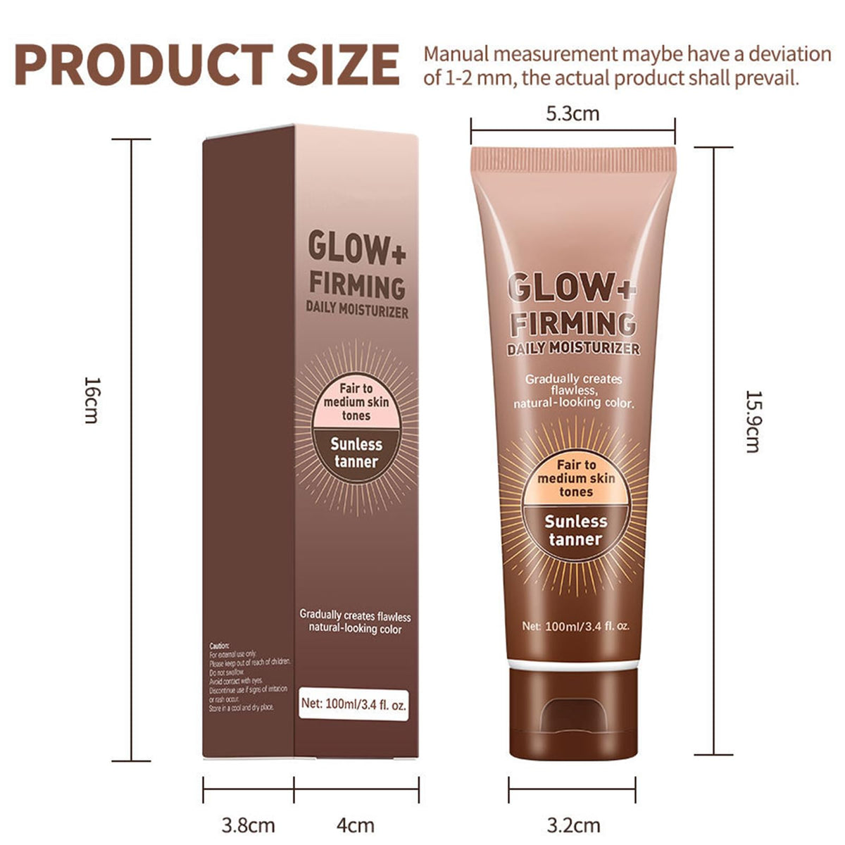 AWHXJLY Intensive Tanning Gel, Daily Moisturizer for Sunless Tanner, Natural Tanning Accelerator Cream, Gradually Creates Flawless Natural Looking Color