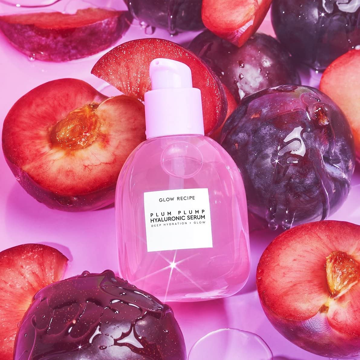 Glow Recipe Plum Plump Hyaluronic Serum Jumbo - Hydrating Hyaluronic Acid Facial Serum - Brightening Serum for Plump, Firm Skin and Youthful Looking Glow (60ml / 2oz)