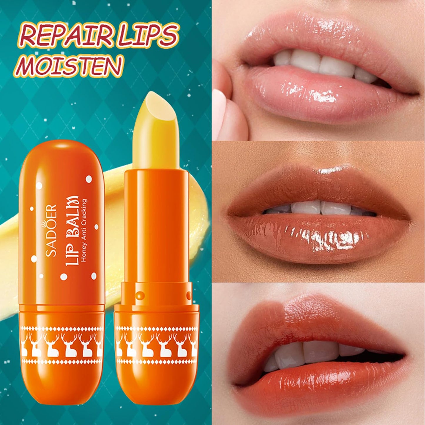 SHEBEEDO Christmas Lip Balm Set,Mini Lip Sleeping Mask Set+Lip Balm Set,Day And Night Repair For Chapped Cracked Dry Lips,Moisturizing Lip Mask Multipack,Natural Bright,Reduce Lip Lines&Wrinkle,Gifts For Women