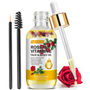 RoongDuuDll Vitamin E Oil for Face with Rose Essential Oil, Gua Sha Facial Oil, Vitamin E Face Oil for Anti-aging, Scars & Stretch Mark, Natural Massage Body Oil Scented for Dry Skin, Scalp and Nail - 60ml