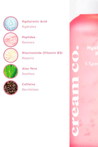 cream co. 30ml Peptide Serum & Hyaluronic Acid Face Serum for All Skin Types, Niacinamide, Anti Aging Serum for Face, Vegan, Balances Oil, Revitalizes