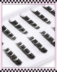 Jiocolor Lash Clusters Wispy Cat Eye Individual Lash Extensions Natural Cluster Lashes 9-15MM DIY Eyelash Extension C Curl Eyelash Cluster 7 Pairs