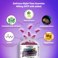 ONYX NUTRA Sleep Gummies with Magnesium | Blueberry Dreams Flavour | Night Bedtime Support | Vegan Chewable Gummys (1)