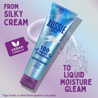Aussie Super Serum Leave-in Conditioner Hair Serum Treatment, for Dry, Damaged Hair. 100 Hours of Hydration, Smooth, Soften, Detangle, Prevent Split Ends and Boost Shine, 160ml