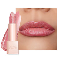 Oulac Pink Shimmer Lipstick for Women-Moisture Tinted Lip Balm for Dry Lips, Glitter Surface, Creamy Formula, Hydrating & Smooth, Infused with Shea Butter, Vegan, Gluten-Free (PG03) Pink Jewel