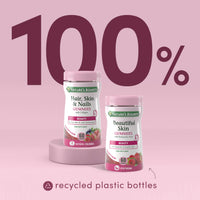 Nature's Bounty Hair, Skin and Nails Gummies - Pack of 60 Gummies, 30 Day Supply - with Collagen, Biotin, Zinc and Vitamins C and E - Supports Hair Growth and Healthy Shine