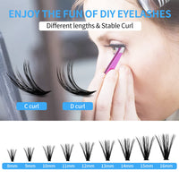 GEMERRY Individual Lashe 280pcs 0.07mm Lash Clusters 40D 8-16 MIX D Curl Cluster Lashes Soft Natural Individual Lashes Cluster Reusable DIY Eyelash Extensions(40D-D-0.07-8-16mm)