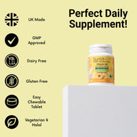 SunVit-D3 Vitamin D3 400IU with Added 600mg Calcium Tutti Frutti Tablets -Supports The Maintenance of Bone, Teeth, Muscle & Immune System - 56 Chewable Tablets