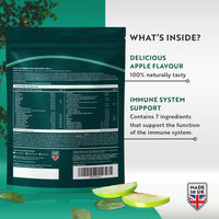 Nutravita Super Greens Powder - 23 Advanced Vegan Ingredients - Greens, Vitamins and Superfoods - Probiotic Blend for Gut Health - UK Made - 30 Servings (Apple Flavour)