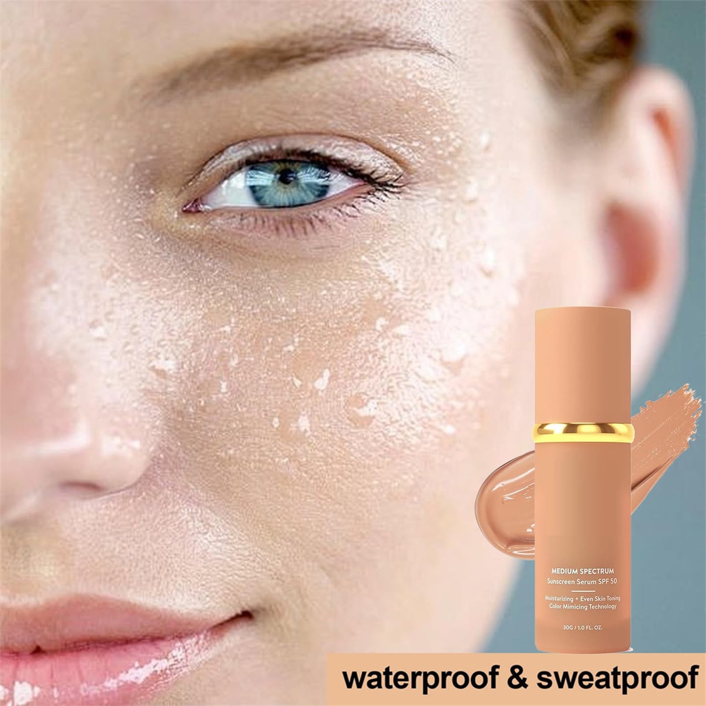 MEITREND Bio Foundation 4 in 1 Light Spectrum with SPF 50,Hydrating Medium Full Coverage Color Changing Foundation,4 in 1 Liquid Foundation Color Matching Foundation Longwearing & Waterproof Makeup