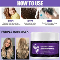 DMQ Purple Toning Hair Mask 50g, Intensive Toning Hair Mask for Lightened & Highlighted Cool Blonde Hair,Deeply Nourishing Damaged Hair,Deep Nourish Brighten Hair,Travel Size