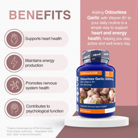 Zipvit Odourless Garlic Capsules 5000mg with Vitamin B1 – 360 Capsules (12 Month Supply) – 10mg 500:1 Garlic Extract