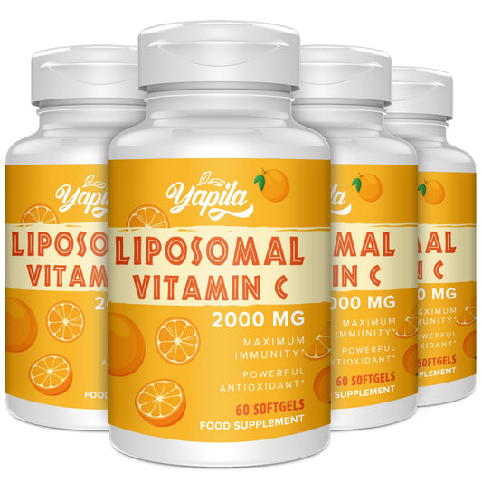 Yapila Liposomal Vitamin C Capsules 2000mg (4 Pack), Maximum Absorption, High dose VIT C, Ascorbic Acid, Antioxidant Supplement, Soy-Free, Non-GMO