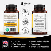 NEW LEAF PRODUCTS Vitamin D3 K2 - Vitamin D3 4000iu & Vitamin K2 100ug (MK7) 4 Months Supply, Supports Immunity, Calcium Absorption and Bone Health, Non-GMO, UK Made by New Leaf 120 Micro Small Vegetarian Tablets,