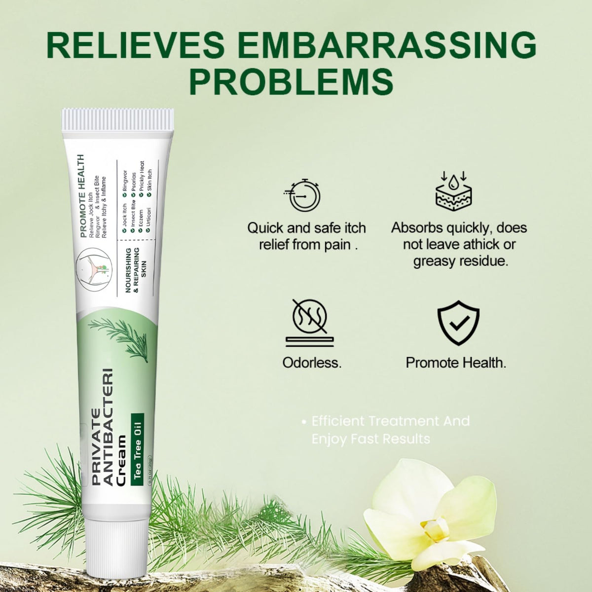 ChengJin 2Pcs Anti Fungal Skin Cream,Deodorizing Anti-Fungal Cream,Tea Tree Cream for Woman,Itchy Skin Relief for Man&Woman,Prur/itus Cream for Private Parts,Anti Itching Cream,External Cream for Men and Women