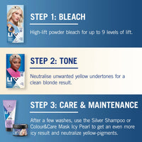 Schwarzkopf LIVE Post-Bleach Hair Toner, Soft Blonde Semi-Permanent Colour Toner, for Cool Blondes, Soft Blonde Toner Neutralises Brassiness and Yellow Tones for up to 16 Washes