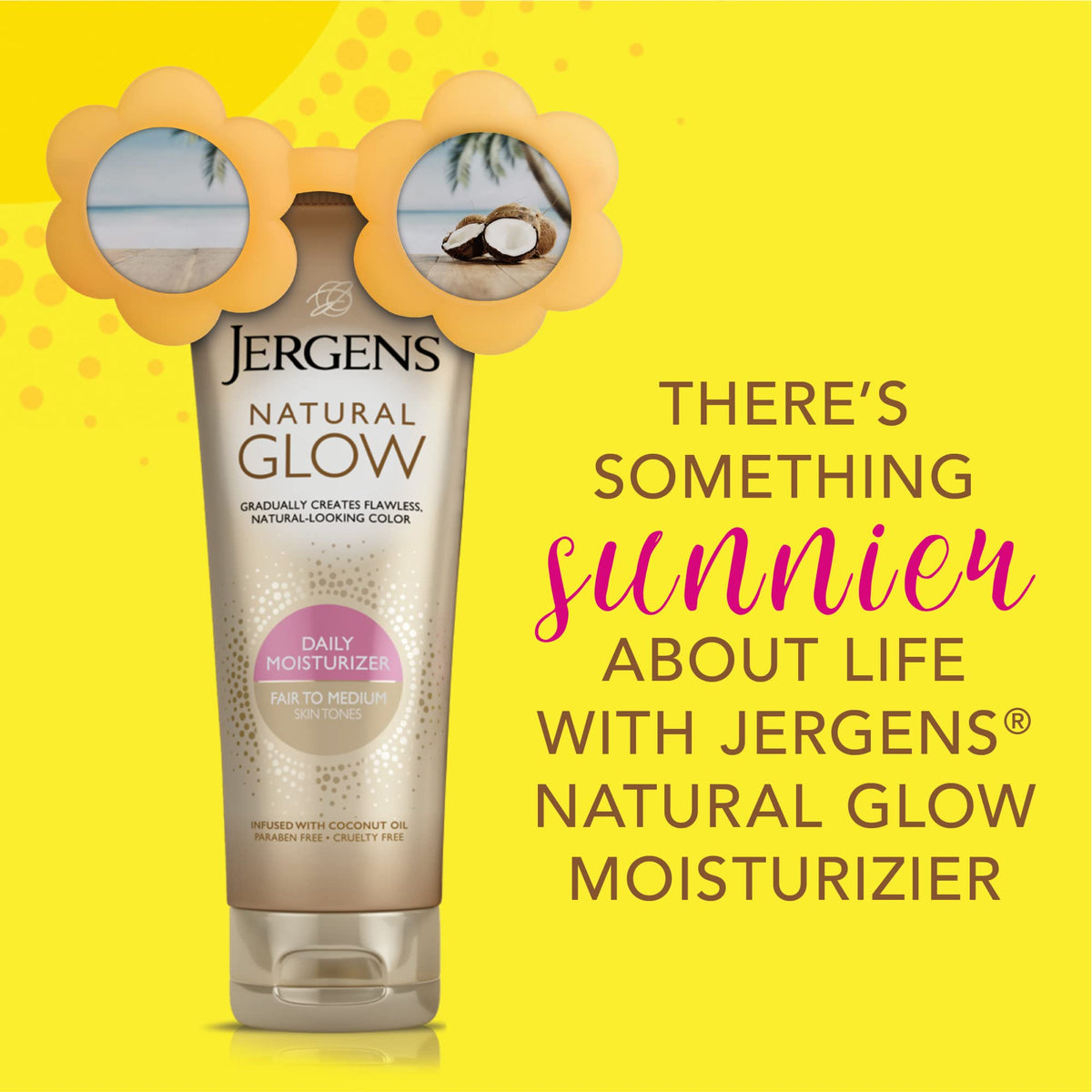 Jergens Natural Glow Daily Moisturizer for Body, Fair to Medium Skin Tones, 7.5 Ounce Tube