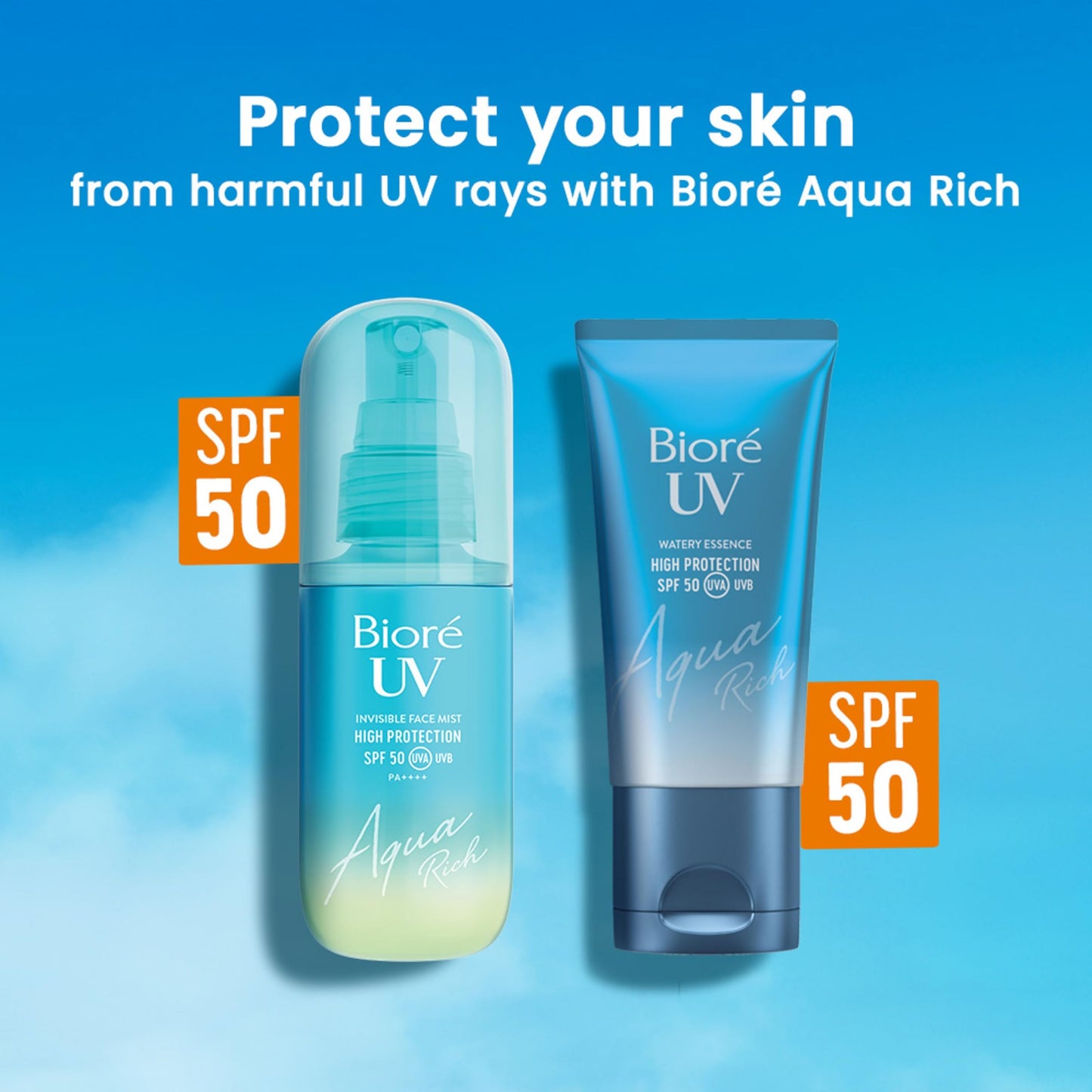 Bioré Biore Aqua Rich UV Invisible Face Mist SPF 50, 60ml