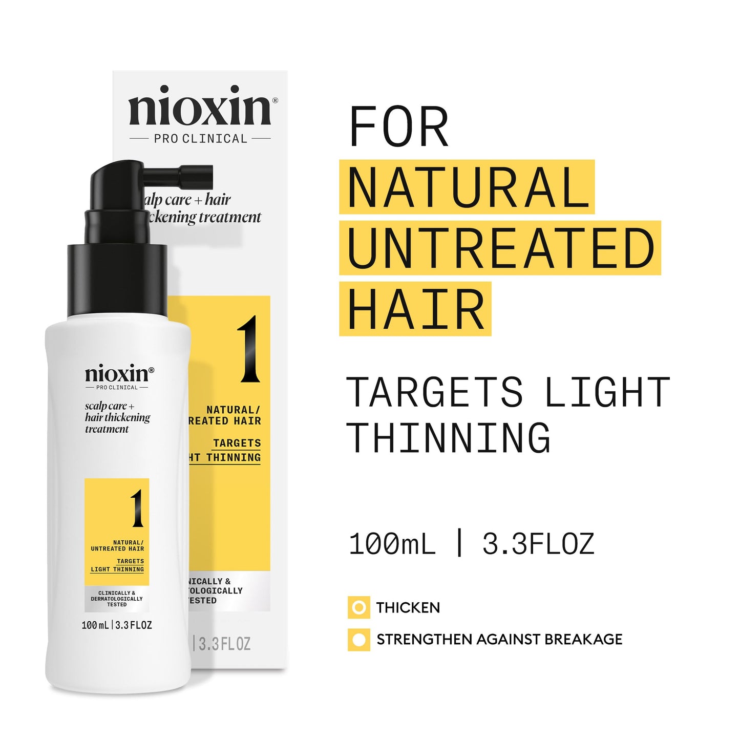 NIOXIN Nioxin System 1 Scalp + Hair Thickening Treatment - Hair Serum for Natural Hair with Light Thinning - WIth Biotin & Niacinamide (100ml)