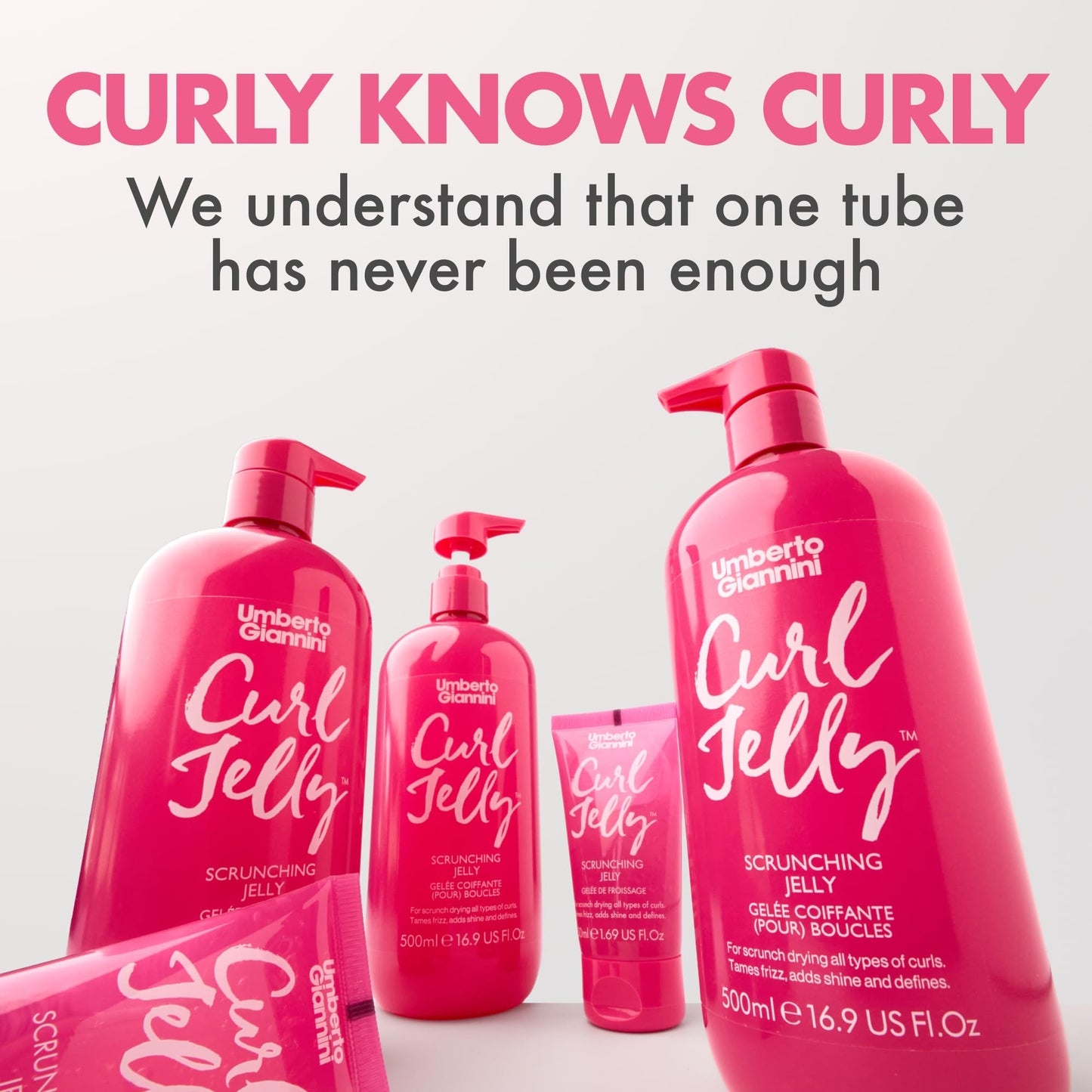 Umberto Giannini Curl Jelly Scrunching Jelly, Vegan & Cruelty Free Frizz Solution Gel for Curly or Wavy Hair, XL 500 ml