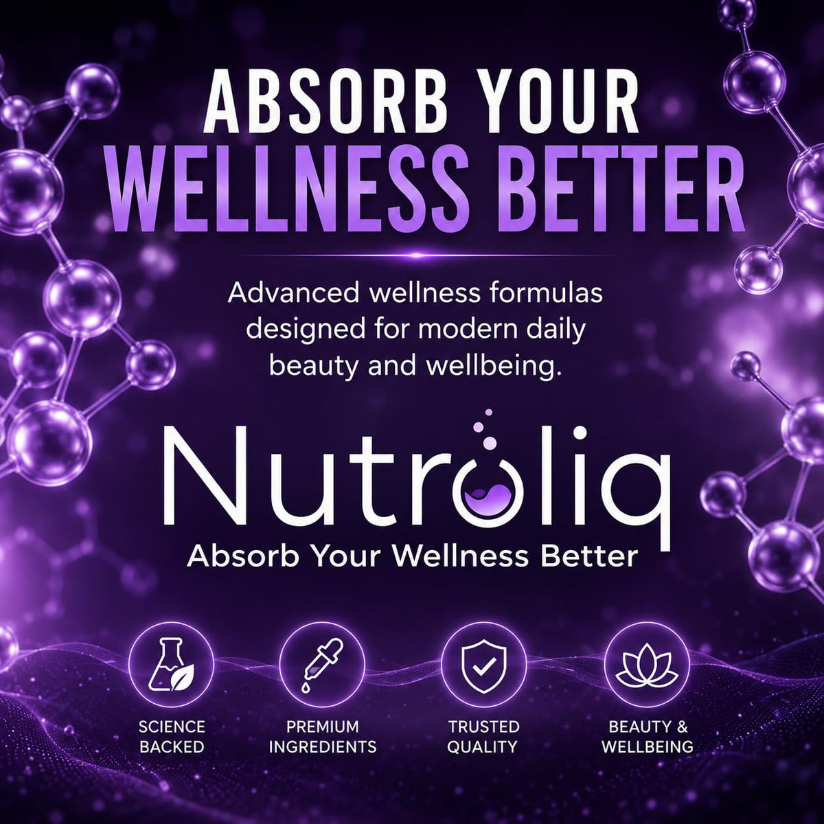 Nutroliq Absorb Your Wellness Better Nutroliq Biotin Liquid Drops - Vegan Vitamin B7 Dietary Supplement for Hair, Nail & Skin Health - Pure 12000mcg Biotin Drops for Hair Growth - Extra Strength Berry-Flavoured Vitamin H Serum - 60 ml