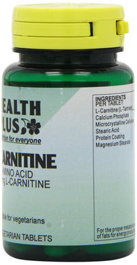 Health Plus L-Carnitine 500mg Energy and Weight Control Supplement - 30 Tablets
