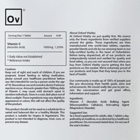 Ov OXFORD VITALITY Vitamin C Tablets | 1000mg Supplements for General Health, Energy & Collagen Production | Oxford Vitality