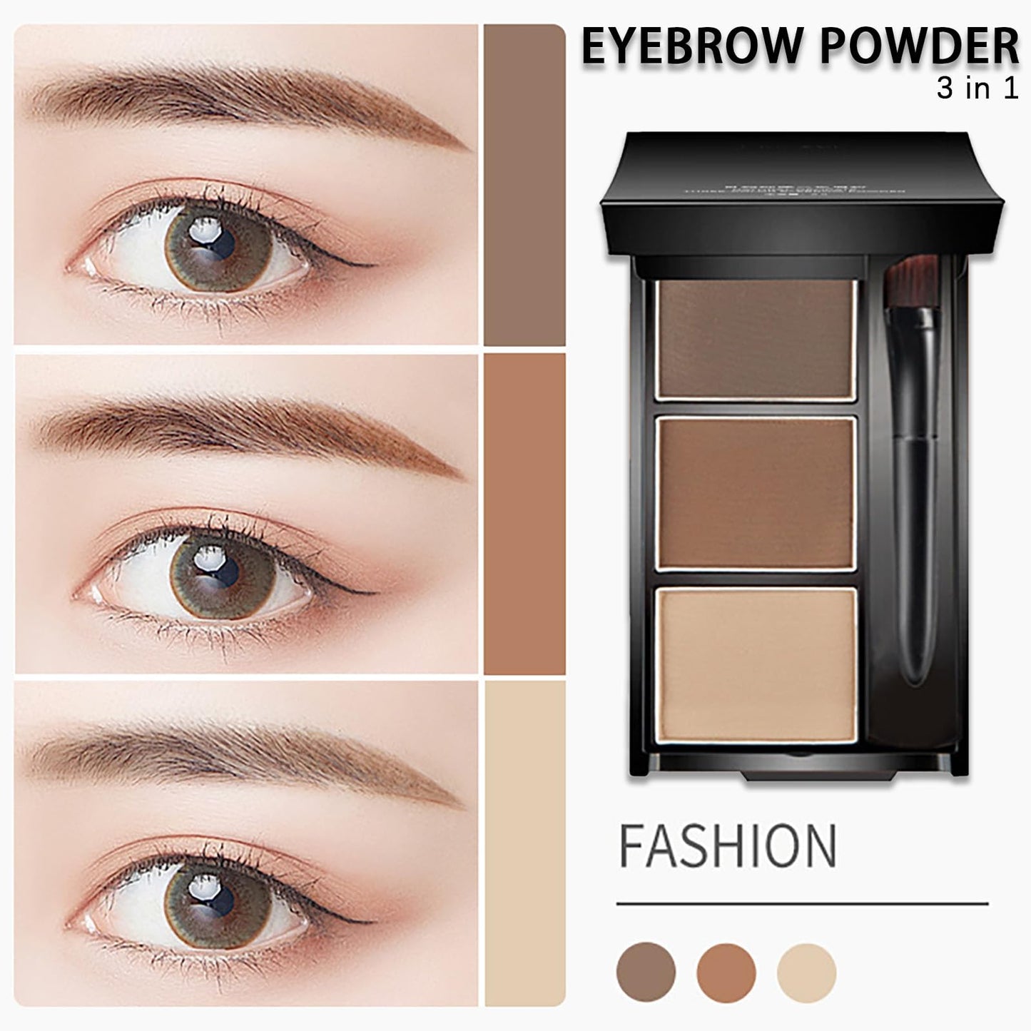 NatrLuxe All-in-One Dark & Light Brown Eyebrow Powder Palette – Compact Brow Sculpting & Shaping Kit for Women