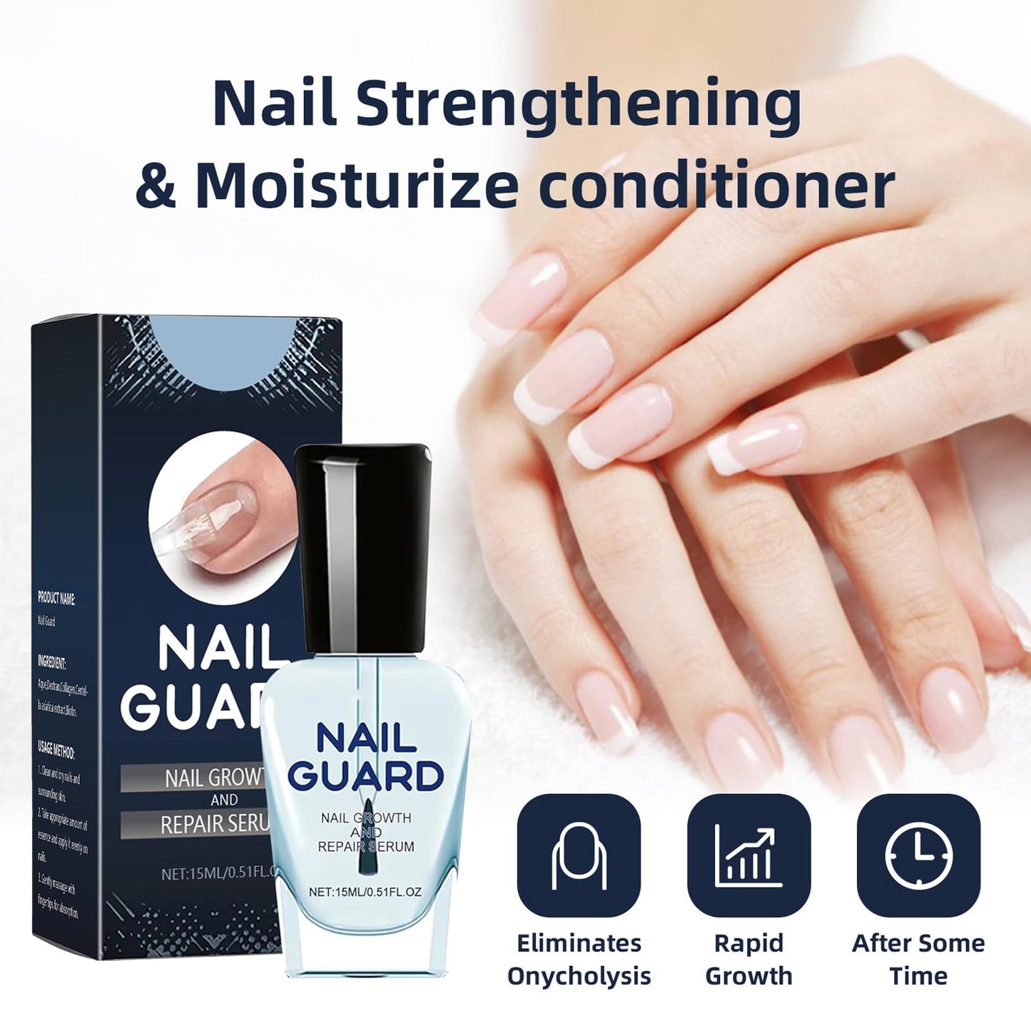 Nail Strengthener, 2PCS Revitalizing Nail Growth Serum, Nail Hardener Extra Strong and Growth - Nail Repair Serum for Damaged Nails for Faster Growth - Achieve Stronger, Healthier Nails