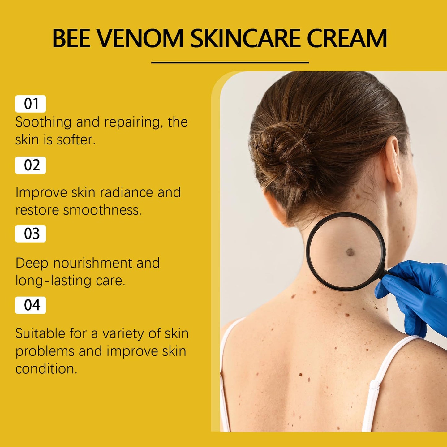 ISBEAUSOLS Bee Venom Cream - Anti-Ageing Day & Night Cream for Wrinkles - Firming Creams for Menopause Skin Tightening - Bee Venom Skin Treatment Creams - Honey & Dry Elbow Repair - Bumpy Skin Relief