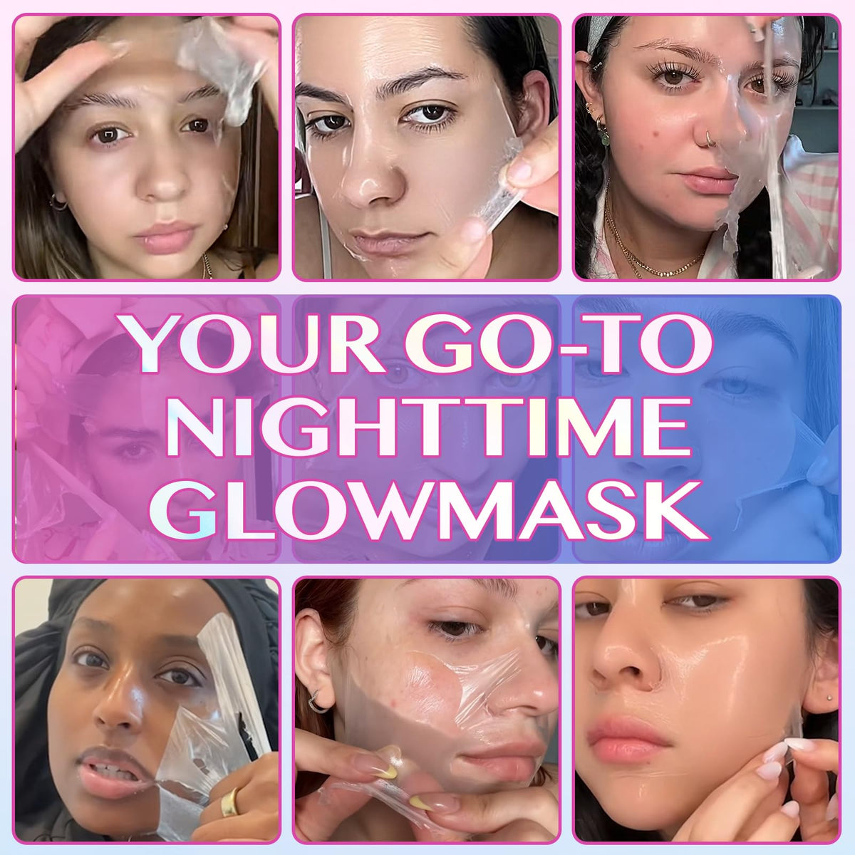 CFHQXSZ Collagen Night Wrapping Mask, Collagen Overnight Peel-Off Mask, Overnight Wrapping Peel Off Face Masks with Brush, Elasticity & Hydration Overnight Wrapping Peel Off Facial Mask