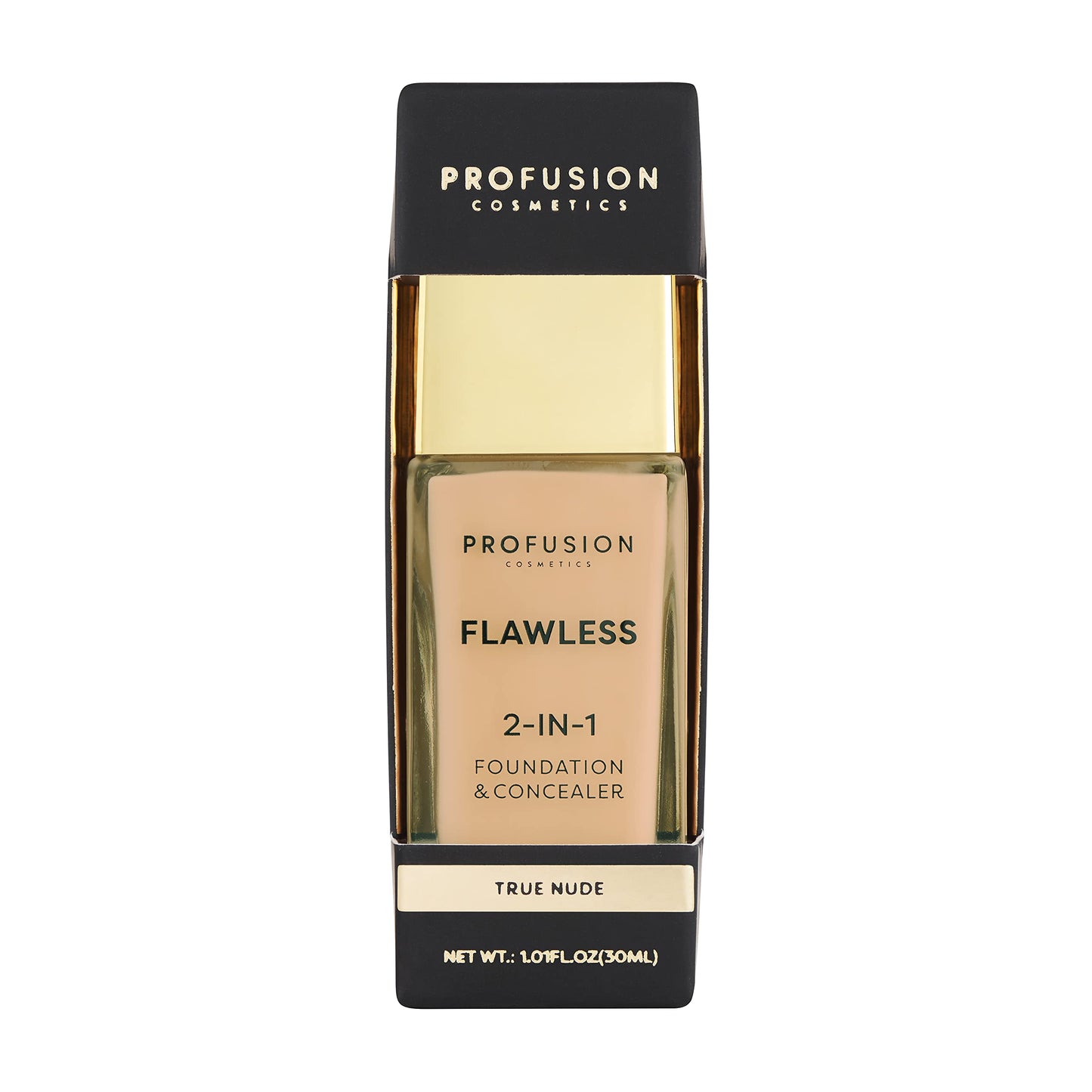 Profusion Cosmetics 2-In-1 Foundation and Concealer for Medium Skin Tone, Flawless Full Coverage and Matte Finish with Convenient Solution for Achieving Polished Look - True Nude