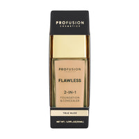 Profusion Cosmetics 2-In-1 Foundation and Concealer for Medium Skin Tone, Flawless Full Coverage and Matte Finish with Convenient Solution for Achieving Polished Look - True Nude