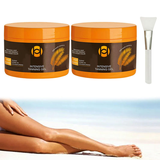 Katslyn Luxury Intensive Tanning Gel,150g Tanning Gel Intensive Tanning Gel Tanning Gel for Sunbathing with Applicator Stick Natural Tanning Accelerator Cream for Outdoor Sun Brown Tanning Cream(2pcs)