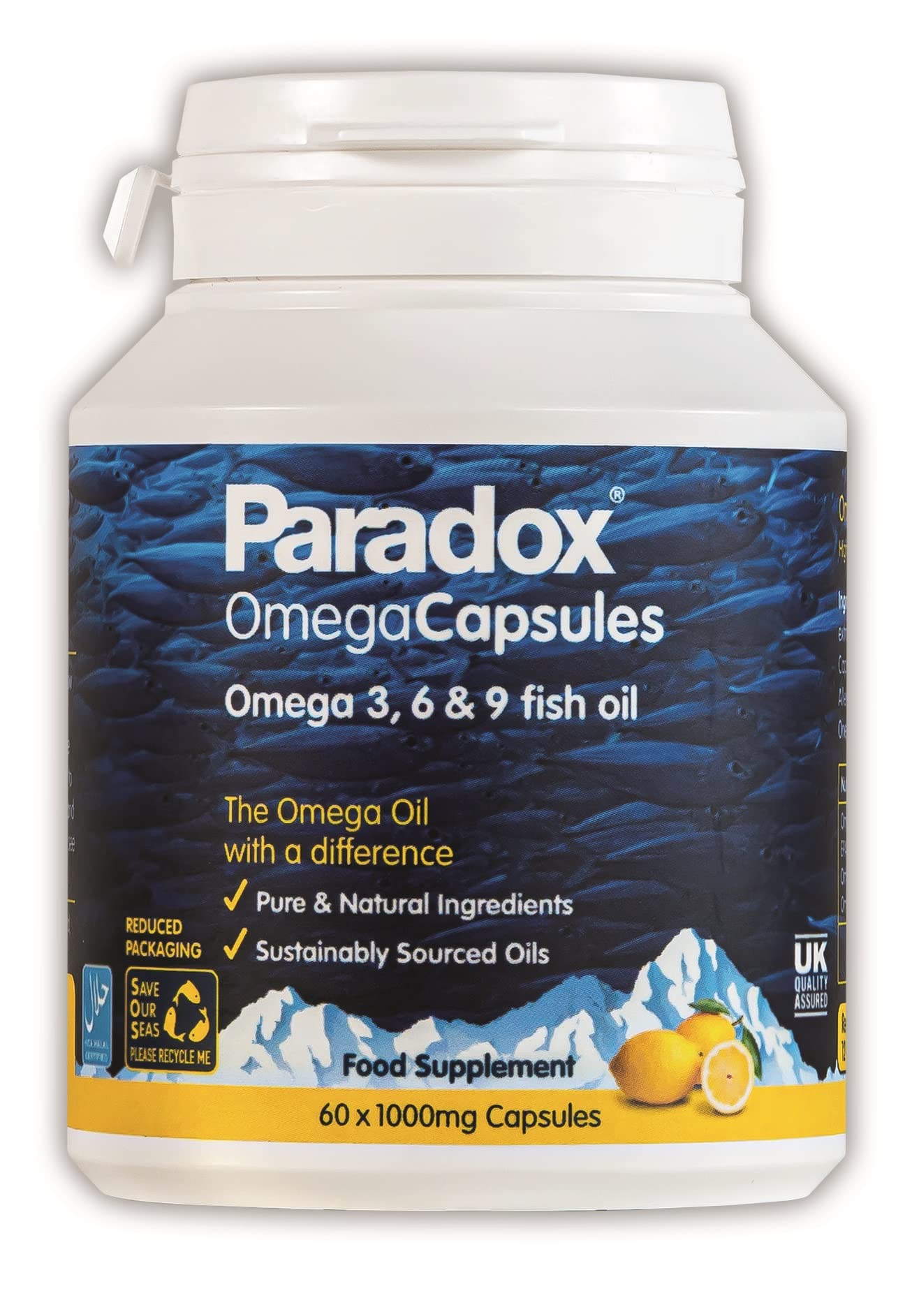 Paradox Omega 1000mg 3 6 and 9 60 Capsules
