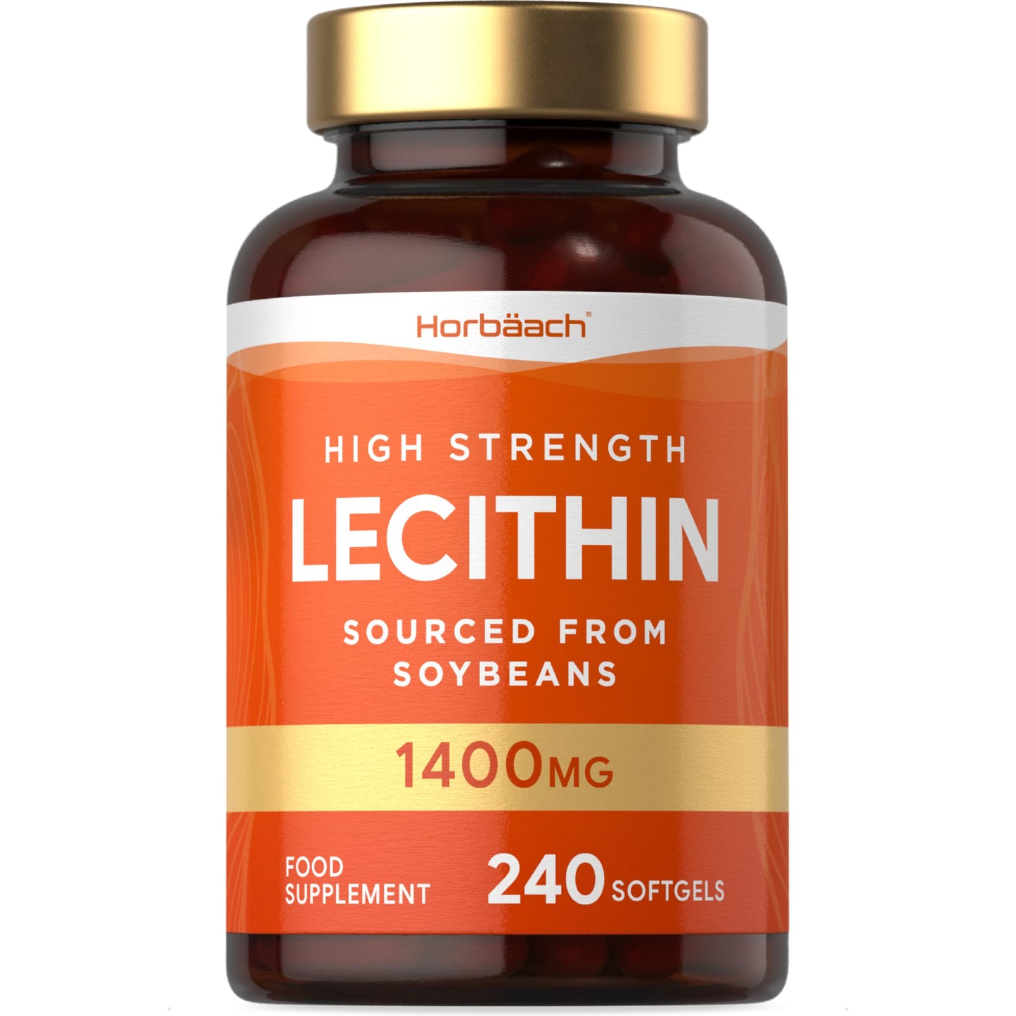 Horbäach Soy Lecithin 1400mg | 240 Softgel Capsules | High Strength Lecithin Sourced from Soy Beans | Preservative Free | by Horbaach